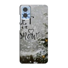 Новогодние, Праздничные Чехлы для Motorola MOTO E22 - 2024 год – Let it snow