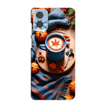 Чехол с уникальным дизайном «Осень с кофе» для Motorola MOTO E22 – Кофе и тыквы