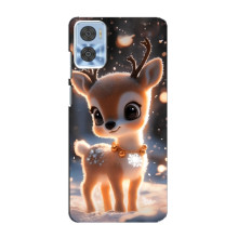 Яркий чехол для Motorola MOTO E22 с Зимними Оленятами – Оленёнок