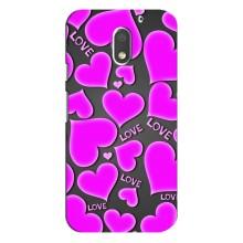Чехлы для любимой на Моторола MOTO E3 (VPrint) (Pink hearts)