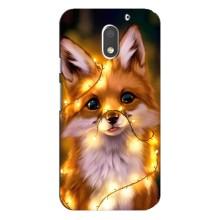 Чохли з картинкою Лисичка для Motorola MOTO E3 (VPrint) (Лисичка в гірляндах)
