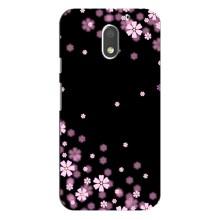 Чохол для Моторола MOTO E3 - з принтом (Дизайнерські) (AlphaPrint) (Квіти маленькі)
