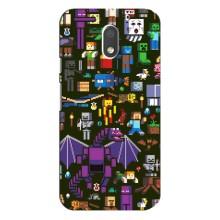 Чохол Майнкрафт на Motorola MOTO E3 (AlphaPrint) Minecraft (Колаж Майнкрафт)