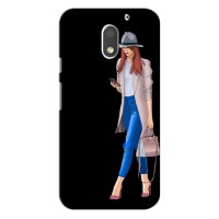 Чехол с картинкой Модные Девчонки Motorola Moto E3 – Девушка со смартфоном