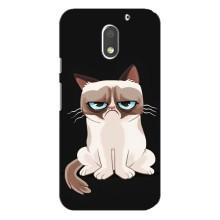 Чехол с принтом для Motorola MOTO E3 (AlphaPrint) Модные коты (Грустный кот)