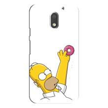 Чjхол з Сімпсонами для Motorola MOTO E3 (VPrint) (Гомер з пончиком)