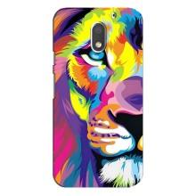 Чохол з картинкою ЛЕВ для Motorola MOTO E3 (VPrint) (Яскравий Лев)