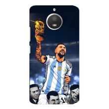 Чехлы для Motorola MOTO E4 (Leo чемпион) (AlphaPrint) (Месси с кубком)
