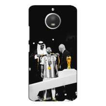 Чехлы для Motorola MOTO E4 (Leo чемпион) (AlphaPrint) (Месси в накидке)