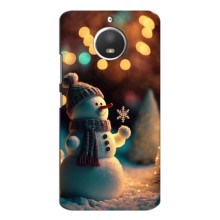 Чехлы на Новый Год Motorola MOTO E4 – Снеговик праздничный