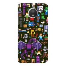 Чохол Майнкрафт на Motorola MOTO E4 (AlphaPrint) Minecraft (Колаж Майнкрафт)
