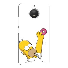 Чехол с Симпсонами для Motorola MOTO E4 (VPrint) (Гомер с пончиком)