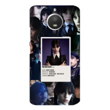 Чехлы Венсдей на Motorola MOTO E4 Уэнсдей (AlphaPrint) (коллаж Уэнздей)