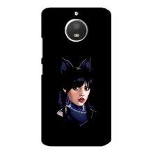Чехлы Венсдей на Motorola MOTO E4 Уэнсдей (AlphaPrint) (серьезная Уэнздей)