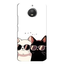 Чехол с рисунком кот на Motorola MOTO E4 (Коты в очках)