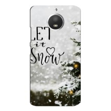 Новорічні, Святкові Чохли для Motorola MOTO E4 - 2024 год (Let it snow)