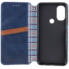 Шкіряний чохол книжка GETMAN Cubic (PU) для Motorola Moto E40 – Синій