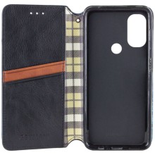 Кожаный чехол-книжка GETMAN Cubic (PU) для Motorola Moto E40 – Черный