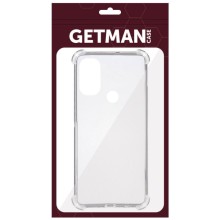 TPU чохол GETMAN Ease logo посилені кути для Motorola Moto E40 / E30 – Прозорий