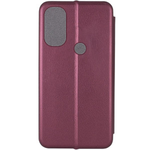 Шкіряний чохол-книжка Classy для Motorola Moto E40 – Бордовий