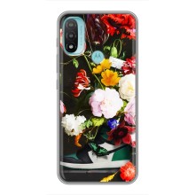 Брендновые Чехлы для Motorola MOTO E40 - (PREMIUMPrint) (Nike цветы)