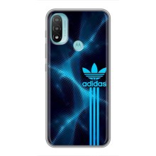 Чехлы Адидас для Motorola MOTO E40 (AlphaPrint) (Синий Адидас)