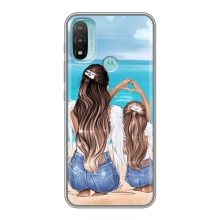 Чехол с печатью для Motorola MOTO E40 - (Мама с ребенком) (AlphaPrint) (Мама с доченькой)
