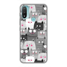 Чехлы с Котиками для Motorola MOTO E40 (VPrint) (Рисованные котики)