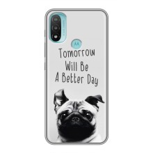 Чехлы с собаками для Motorola MOTO E40 (VPrint) (Смешной Мопс)