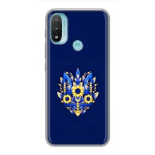Чехлы для Motorola MOTO E40  Укр. Символика (AlphaPrint) (Цветочный Герб)