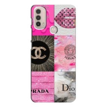 Чехол (Dior, Prada, YSL, Chanel) для Motorola MOTO E40 (Модница)