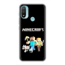 Чехол Майнкрафт на Motorola MOTO E40 (AlphaPrint) Minecraft (герои Minecraft)