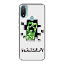 Чехол Майнкрафт на Motorola MOTO E40 (AlphaPrint) Minecraft (крипер Майнкрафт)