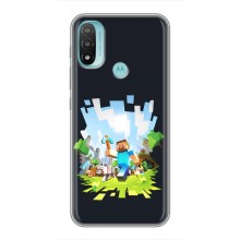 Чехол Майнкрафт на Motorola MOTO E40 (AlphaPrint) Minecraft (персонажи Minecraft)