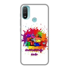 Чехол Амонг Ас для Motorola MOTO E40 (AlphaPrint) (Яркий АмонгАс)