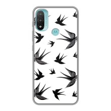 Чехол с птицами на Motorola MOTO E40 (VPrint) (Ласточки)