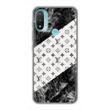 Чохол Стиль Louis Vuitton на Motorola MOTO E40 (LV на білому)