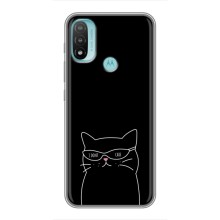 Чехол с рисунком кот на Motorola MOTO E40 (Равнодушный кот)