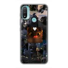 Чехол как приручить дракона на Motorola MOTO E40 – Дракон коллаж