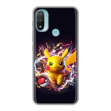 Чехол с Пикачу на Motorola MOTO E40 (Пикачу с мячом)