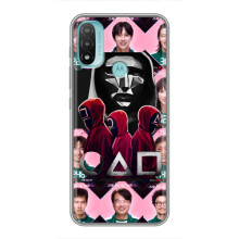 Чехол Гра в кальмара для Motorola MOTO E40 – Персонажи игры кальмара