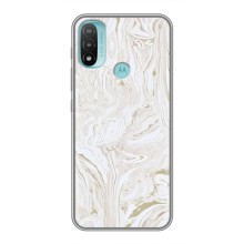 Мраморный чехол на Motorola MOTO E40 (VPrint) (Белый мрамор)