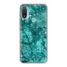Мраморный чехол на Motorola MOTO E40 (VPrint) (Зеленый мрамор)