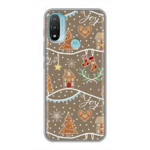 Новогодние, Праздничные Чехлы для Motorola MOTO E40 - 2024 год (Новогодние пряники)