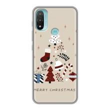 Рождественские Чехлы для Motorola MOTO E40 (VPrint) (Merry Christmas)