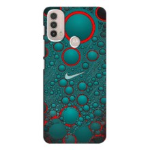 Силиконовый Чехол на Motorola MOTO E40 с картинкой Nike (Найк зеленый)