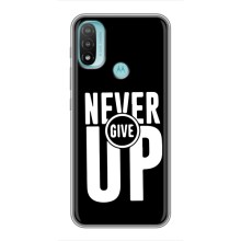 Силиконовый Чехол на Motorola MOTO E40 с картинкой Nike (Never Give UP)