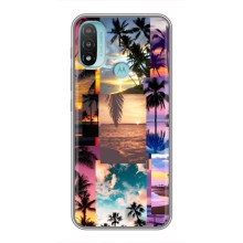 Силиконовый чехол с КАРТИНКАМИ лето для Motorola MOTO E40 (AlphaPrint) (Летний отпуск)