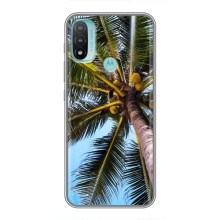 Силиконовый чехол с КАРТИНКАМИ лето для Motorola MOTO E40 (AlphaPrint) (Пальма)