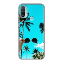 Силиконовый чехол с КАРТИНКАМИ лето для Motorola MOTO E40 (AlphaPrint) (Взгляд лето)